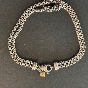David Yurman double box chain with love knot bracelet